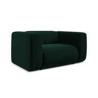 SESSEL Samt Stoff Grün - Dunkelgrün/Schwarz, Kunststoff/Textil (137/70/89cm) - Makamii