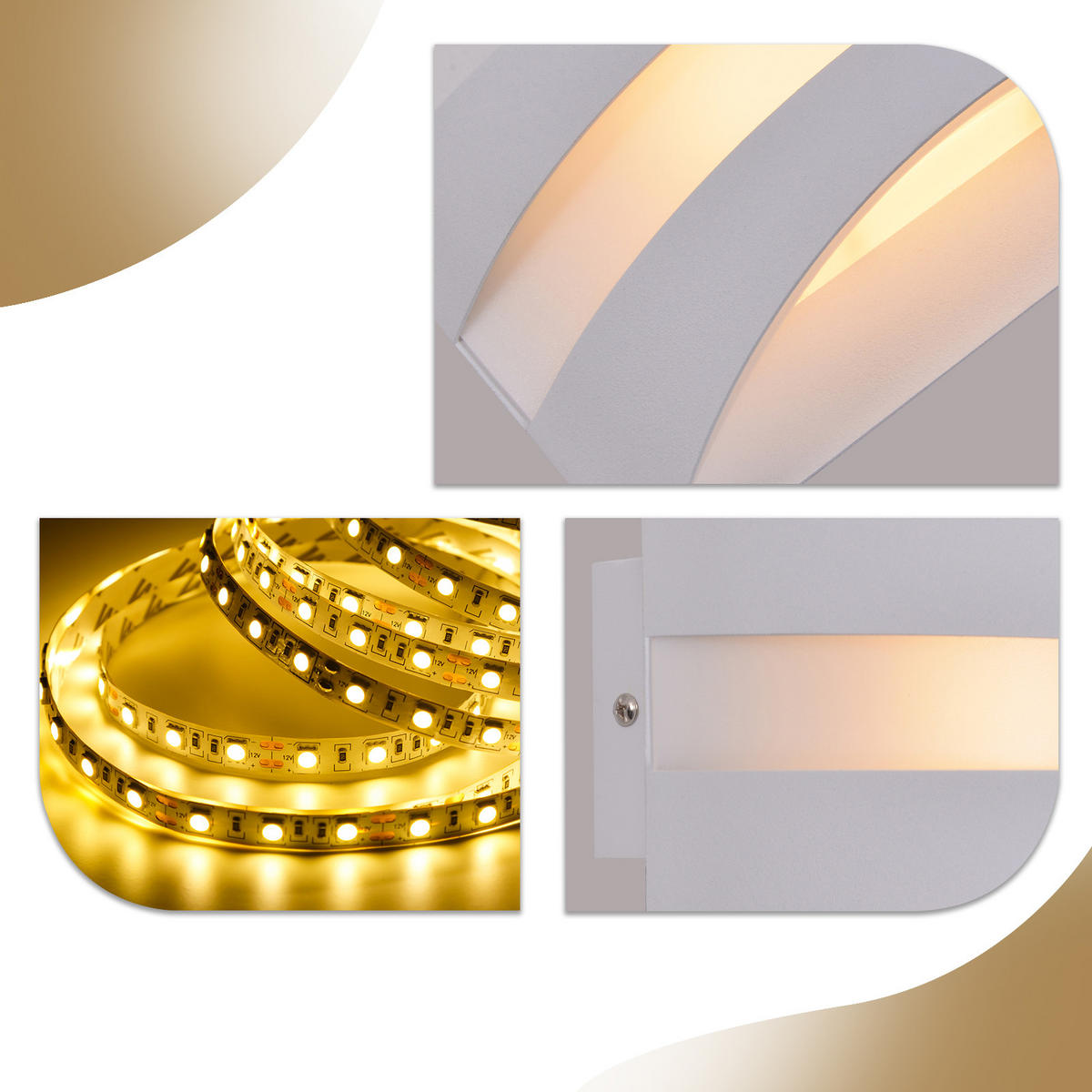 LED-WANDLEUCHTE Twinkling 21/13/8 cm - Weiß, Metall (13/8/21cm) - ZMH