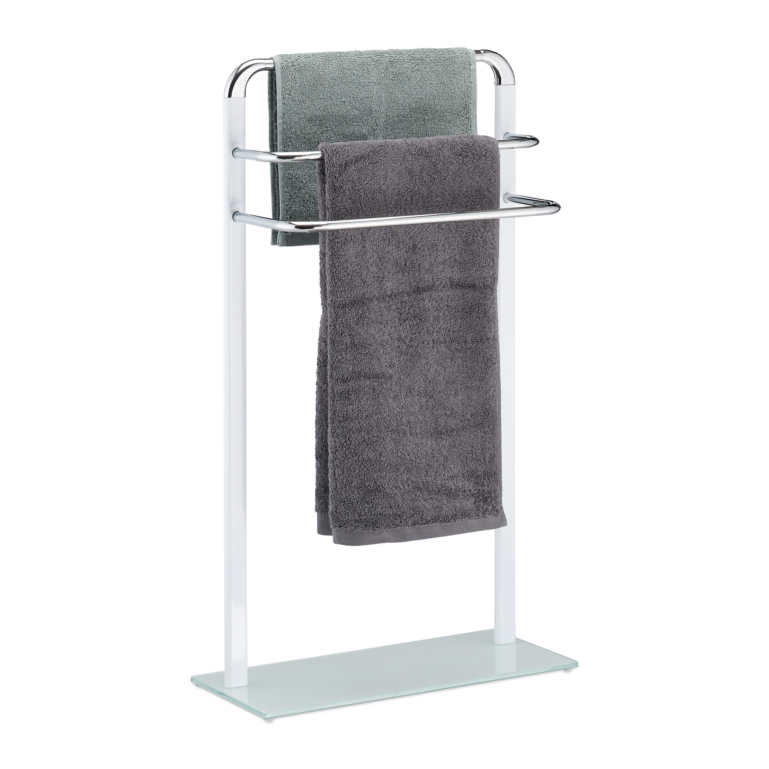 HANDDUKSH&Aring;LLARE Vit Silver frist&aring;ende 80 cm 80/45/20 cm