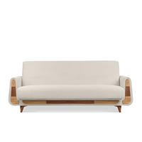 3-SITZER-SCHLAFSOFA GUSTAVO II mit Armlehnen, Creme - Creme, Holz/Holzwerkstoff (230/98/98cm) - KONSIMO®