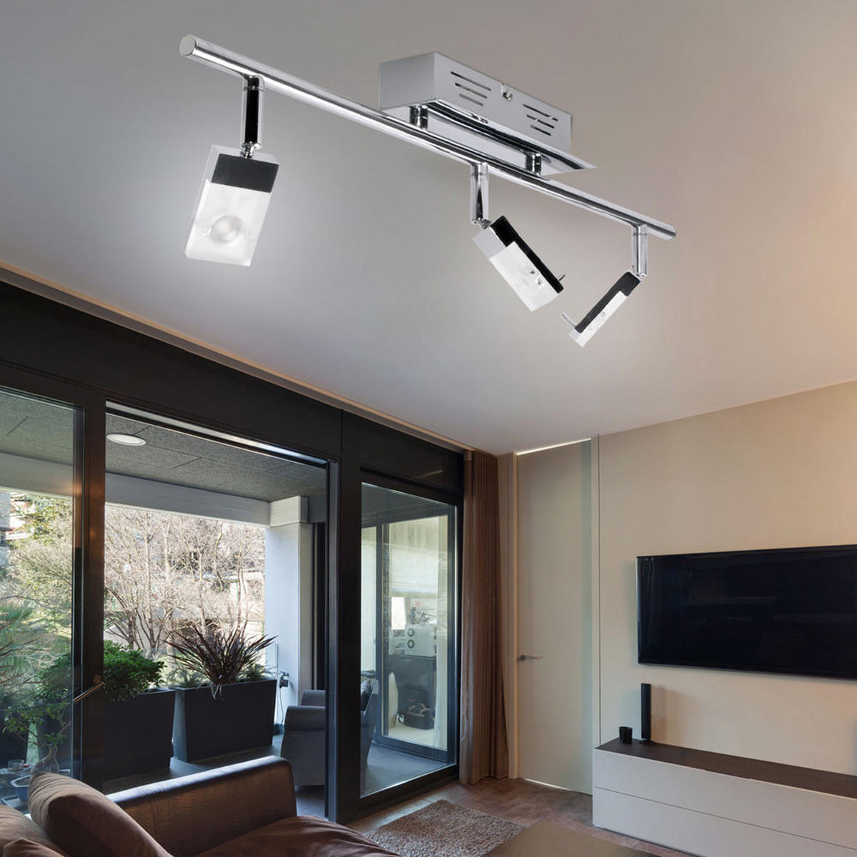 LED DECKENLEUCHTE Metall Silber - Silberfarben, Metall (60/17/17cm)