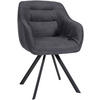 ARMLEHNENSTUHL Vintage Stoff schwarz - Schwarz, Textil/Metall (57/90/63cm) - CLP