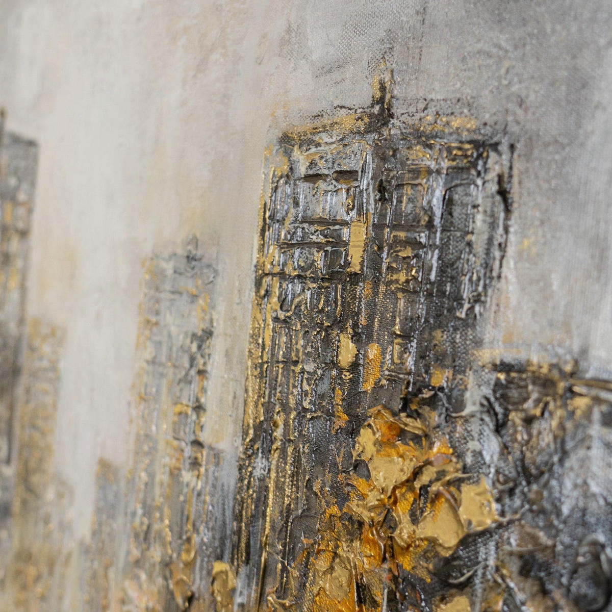 GEMÄLDE Lichter der Stadt Schattenfugenrahmen Schwarz 70x50 cm - Schwarz, Holz (70/50cm) - YS-art gallery