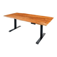 SCHREIBTISCH MAMMUT Akazie Natur 180cm - Schwarz/Braun, Holz/Metall (80/180/78cm) - riess-ambiente