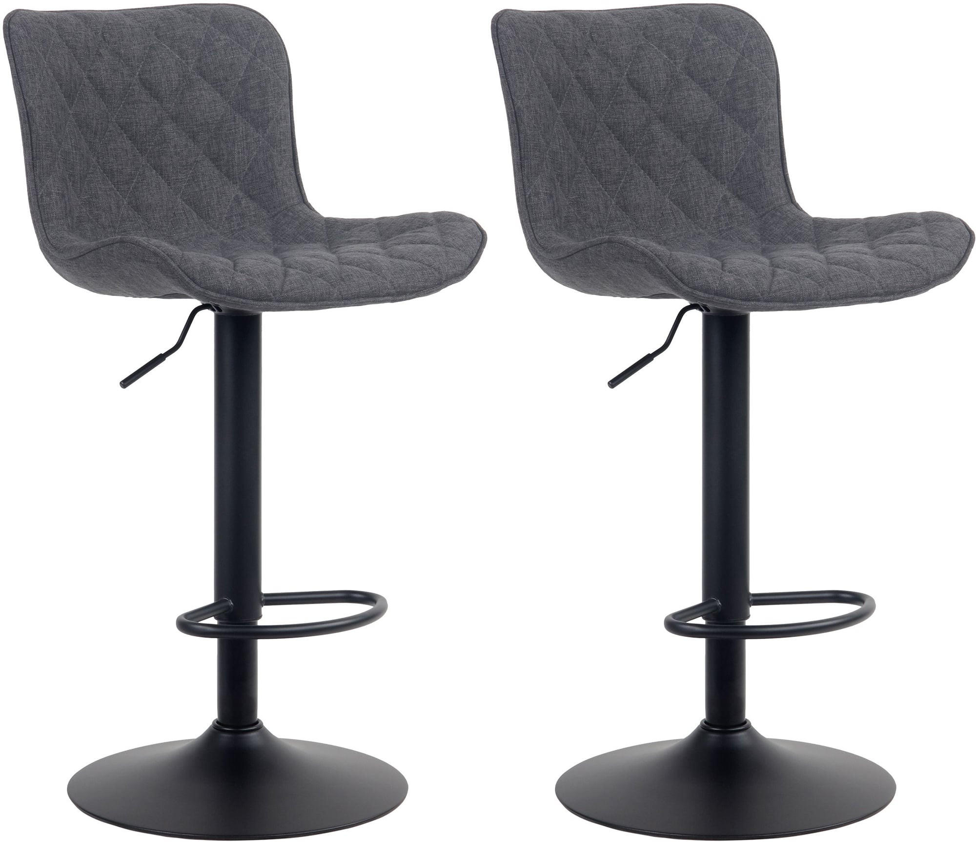 BARHOCKER 2er Set Stoff schwarz - Schwarz, Textil/Metall (48/83/54cm) - CLP