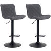 BARHOCKER 2er Set Stoff schwarz - Schwarz, Textil/Metall (48/83/54cm) - CLP