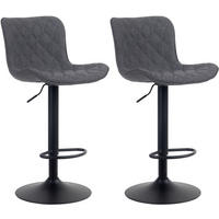 BARHOCKER 2er Set Stoff schwarz - Schwarz, Textil/Metall (48/83/54cm) - CLP