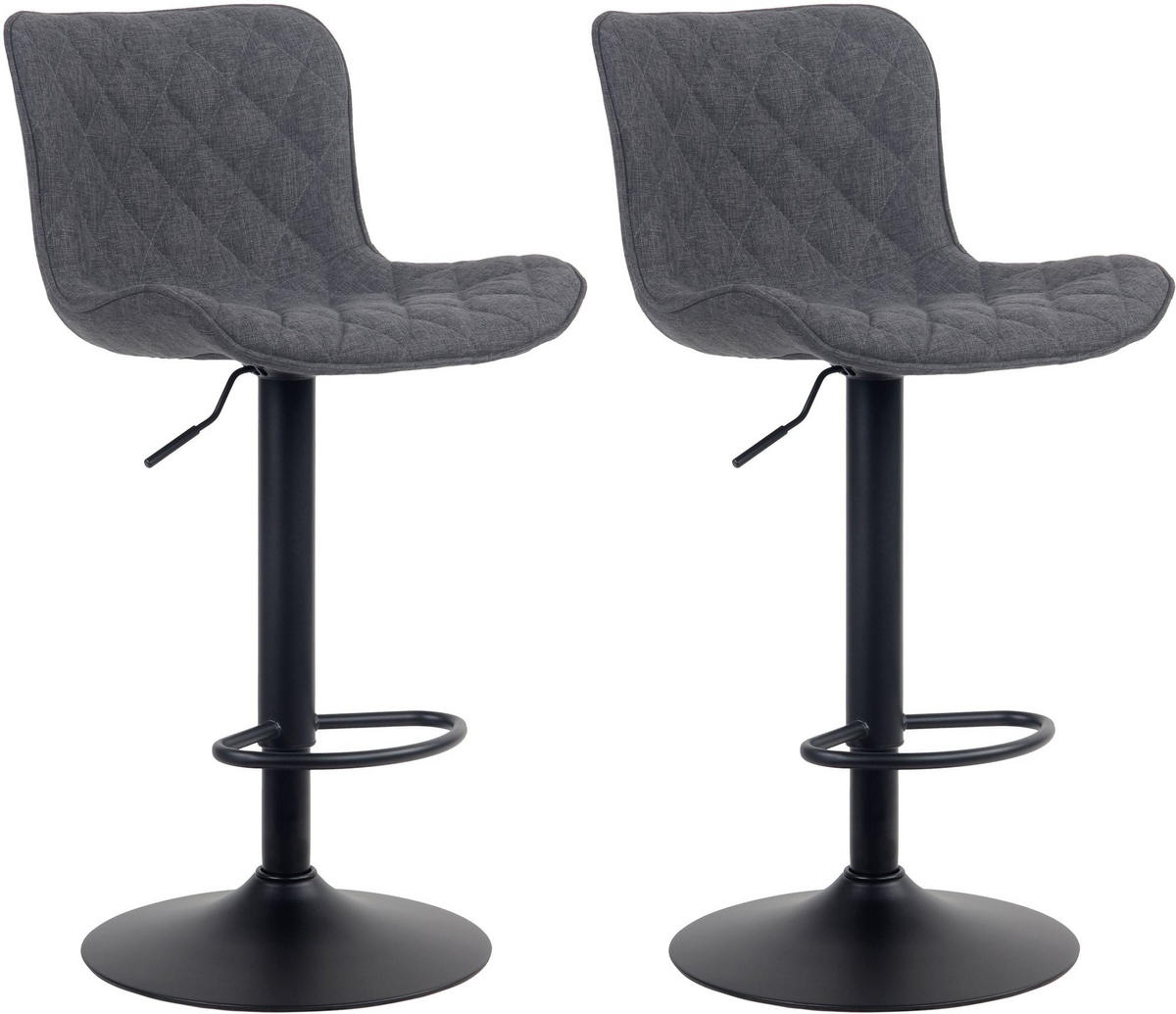 BARHOCKER 2er Set Stoff schwarz - Schwarz, Textil/Metall (48/83/54cm) - CLP