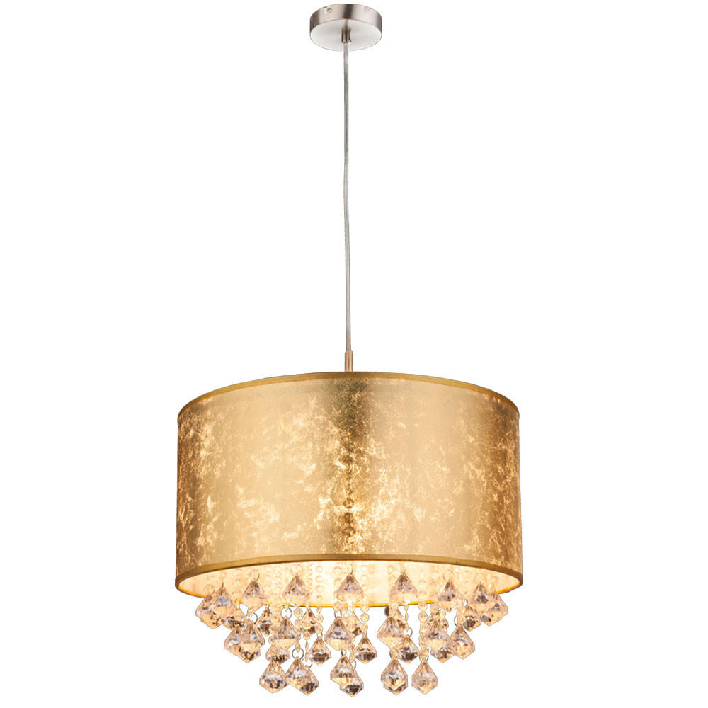 LED HÄNGELEUCHTE AMY Silber Gold - Goldfarben, Textil (40/40/140cm) - Globo Lighting