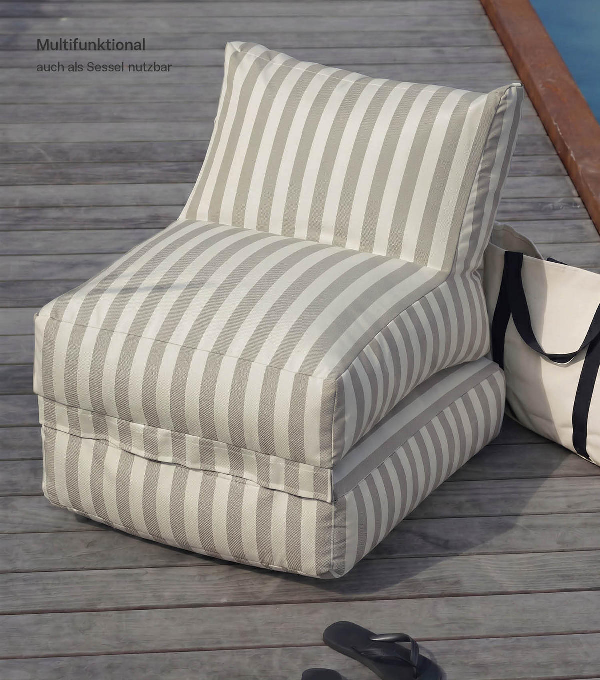 OUTDOOR SITZSACK Der Summerdream - Grau, Textil (65/80/75cm) - Mokebo