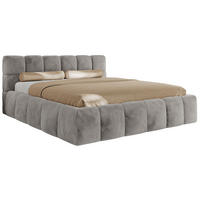 POLSTERBETT NIRA CLASSIC 180/200 - Hellgrau Plüsch - Schaum-Matratze - Hellgrau, Textil (180/200cm) - MKS