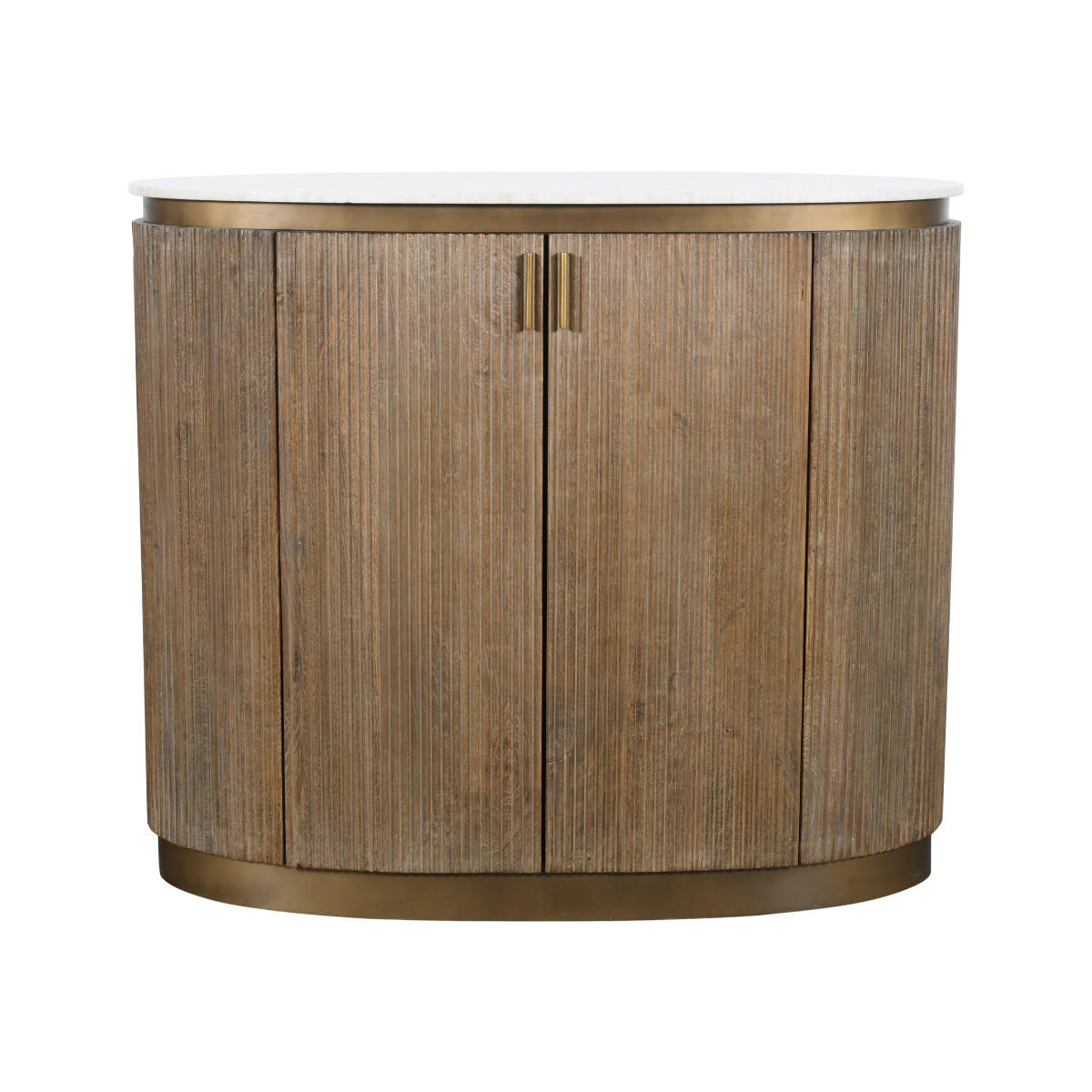 TRESEN aus Massivholz und Marmor 120/104/50 cm - Braun, Holz (12.5/50/104cm) - Signature