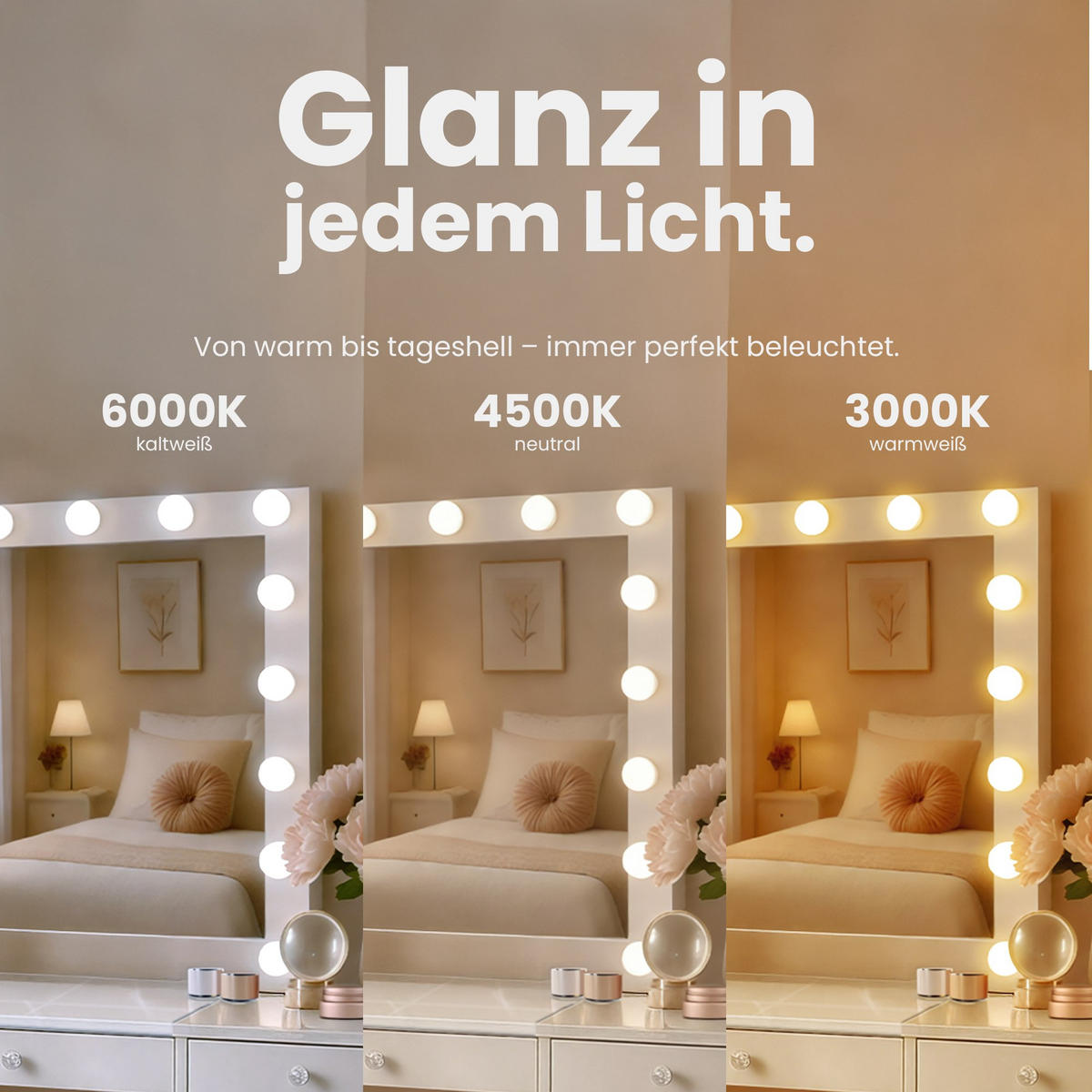 SCHMINKTISCH eckig 150/55/155 cm Holz Weiß - Weiß, Holz (150/155/55cm) - CLP