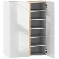 SCHUHSCHRANK grifflos mit Soft-Close-Türen, 6 Ebenen, bis ca. 18 Paare - Weiß, Holz (70/95/35cm) - BEAOK