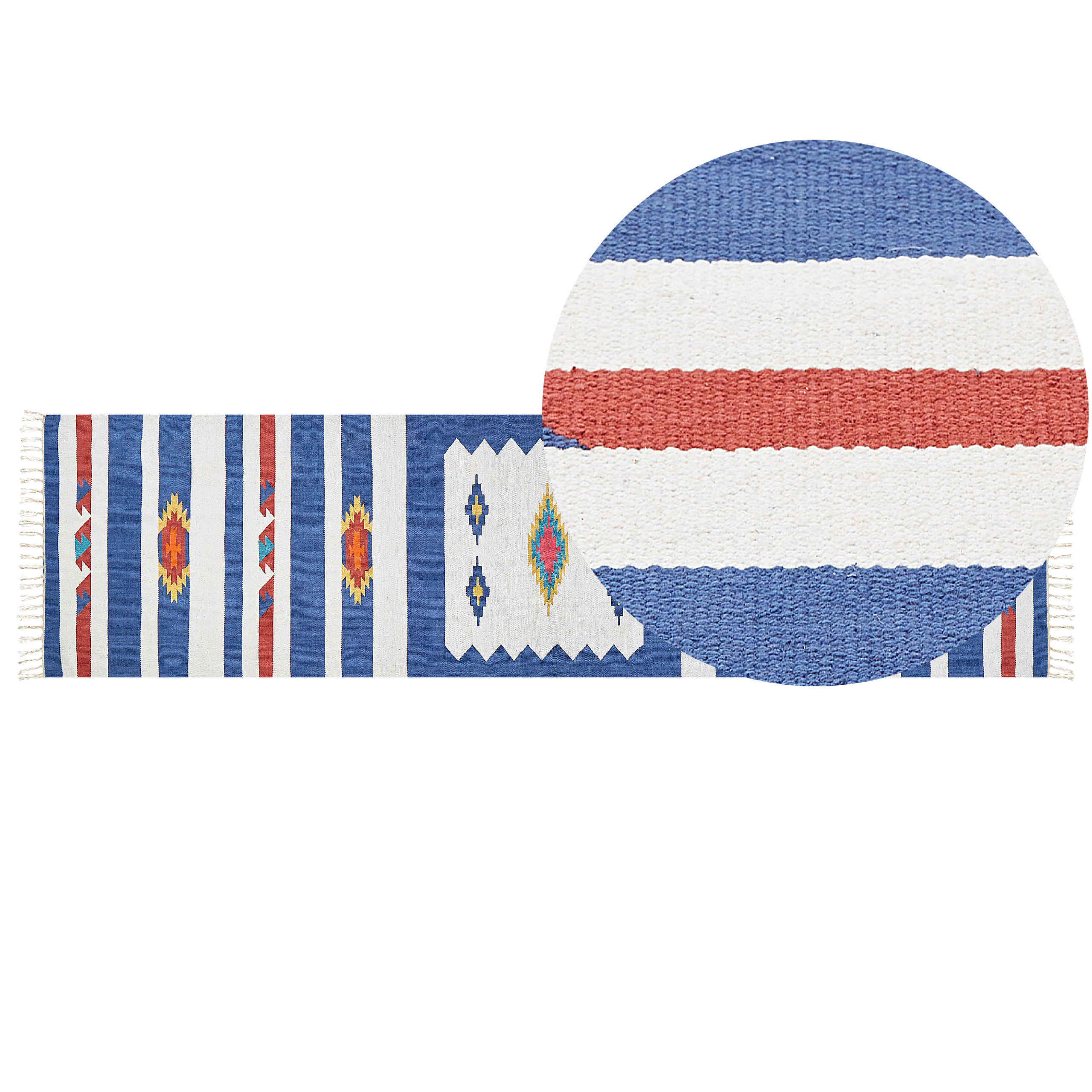 KELIM-TEPPICH Varser 300/80 cm - Multicolor, Textil (80/300cm) - Beliani