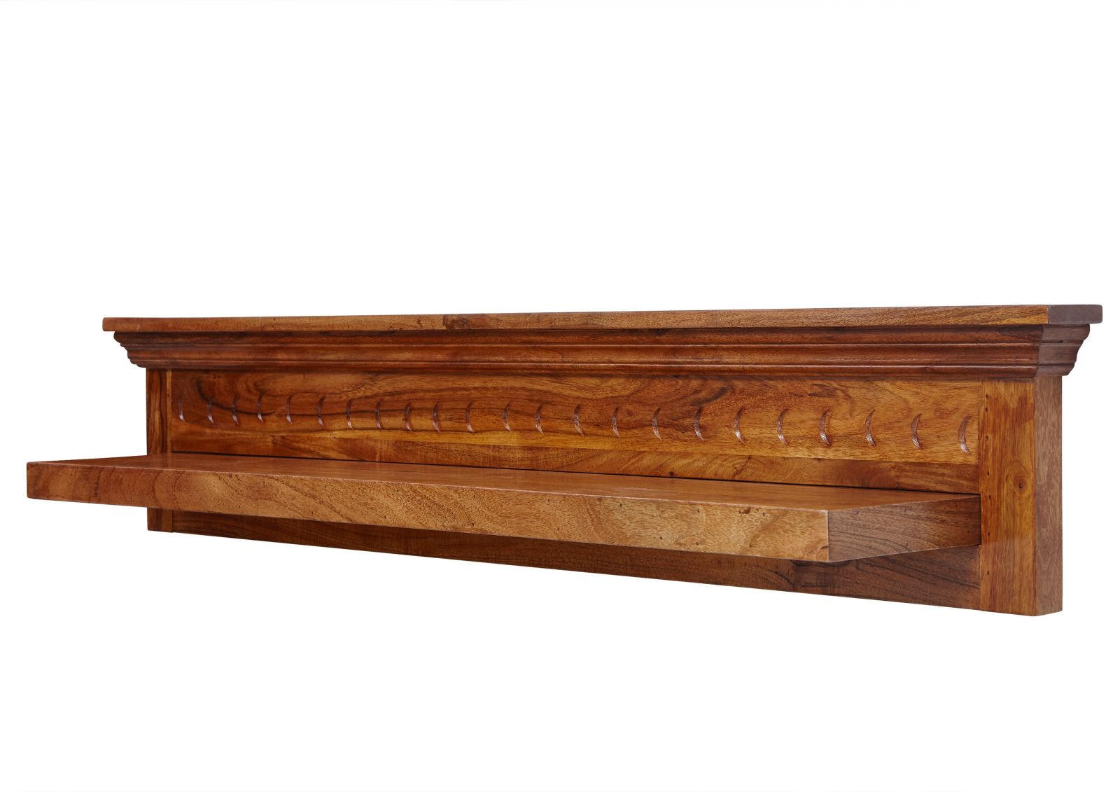 WANDREGAL Akazie 124x22x24 honig lackiert OXFORD #0334 - Braun, Holz (124/24/22cm) - Massivmoebel24