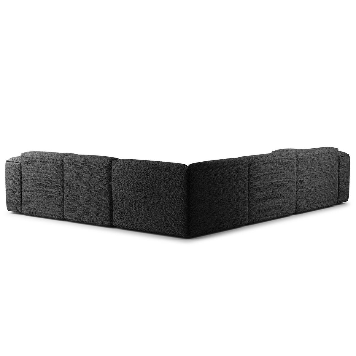 ECKSOFA mit Rundecke - Anthrazit/Schwarz, Kunststoff/Textil (325/260cm) - home24