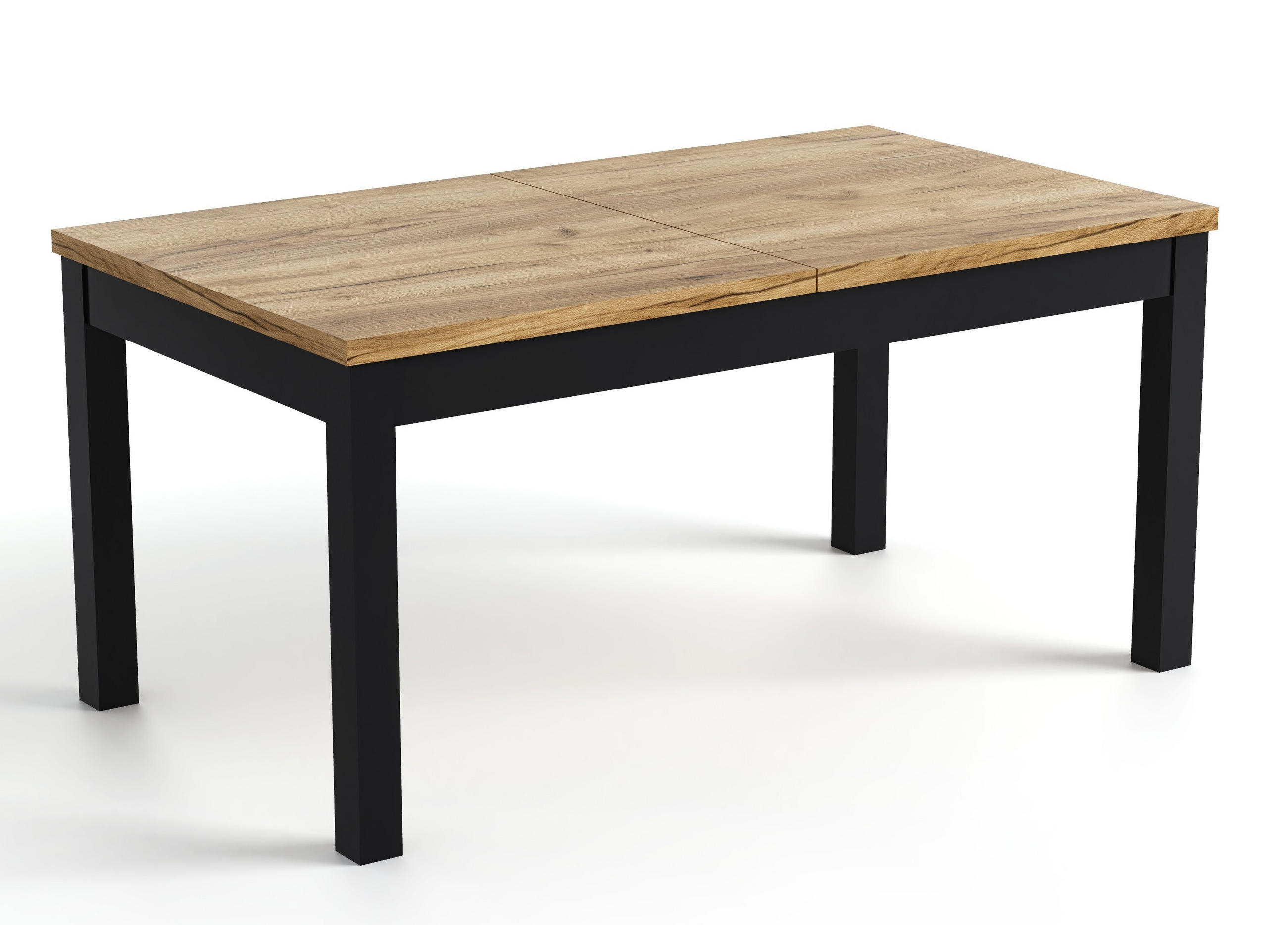 TISCH Schwarz Craft Gold Ausziehbar 80/120 cm - Multicolor/Schwarz, Holzwerkstoff (120/80/76cm) - Sepro Meble