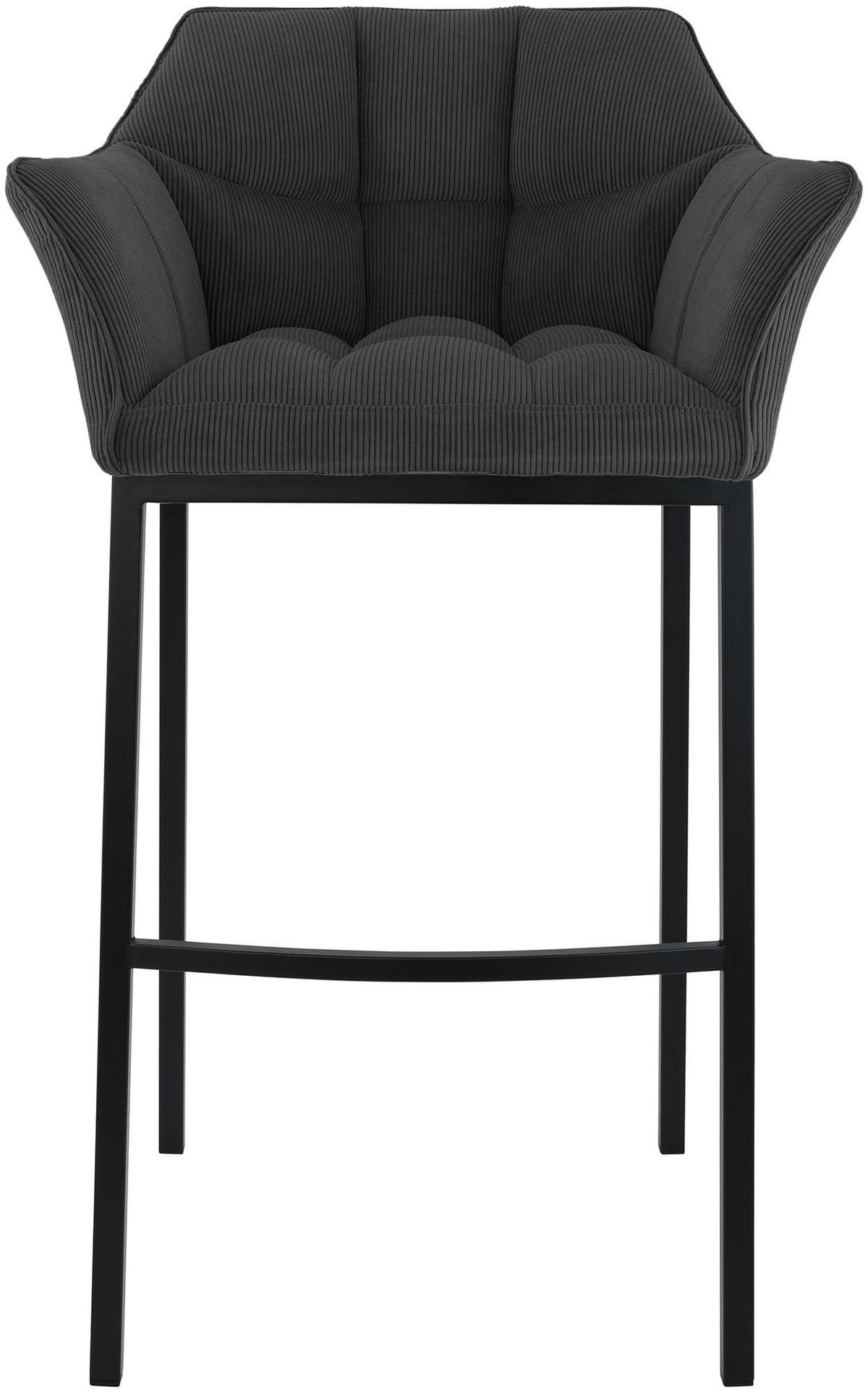 BARHOCKER Gibel Metall Dunkelgrau Schwarz - Dunkelgrau, Metall (64/110/48cm) - DELUKE