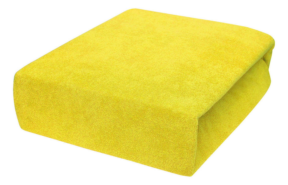 SPANNBETTLAKEN 160/200 cm, Frottee Elastisch 100 % Baumwolle Gelb - Gelb, Textil (160/200cm) - Best For Home