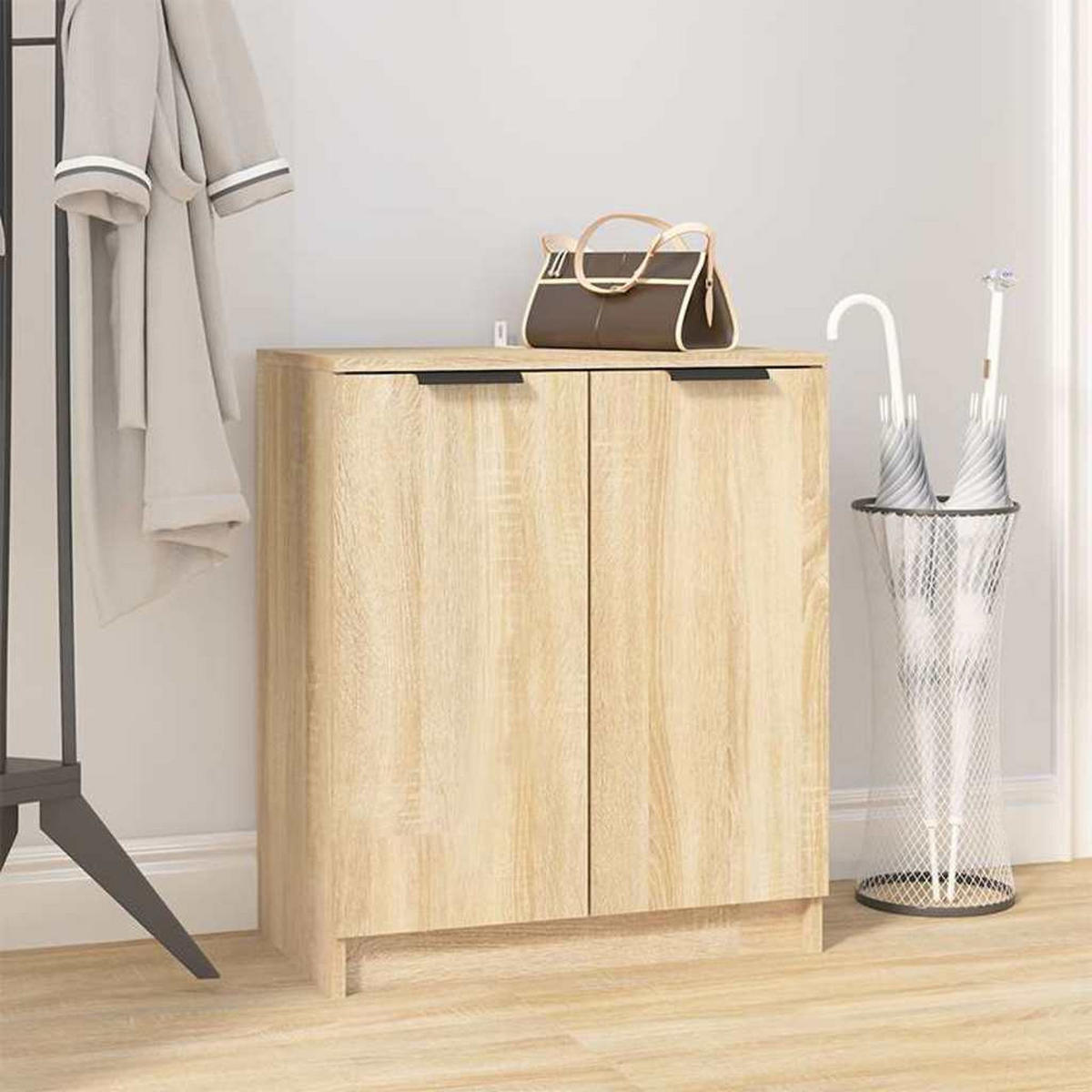 SCHUHSCHRANK Sonoma-Eiche 59/35/70 Cm Holzwerkstoff - Braun, Holzwerkstoff (35/70/59cm) - vidaXL