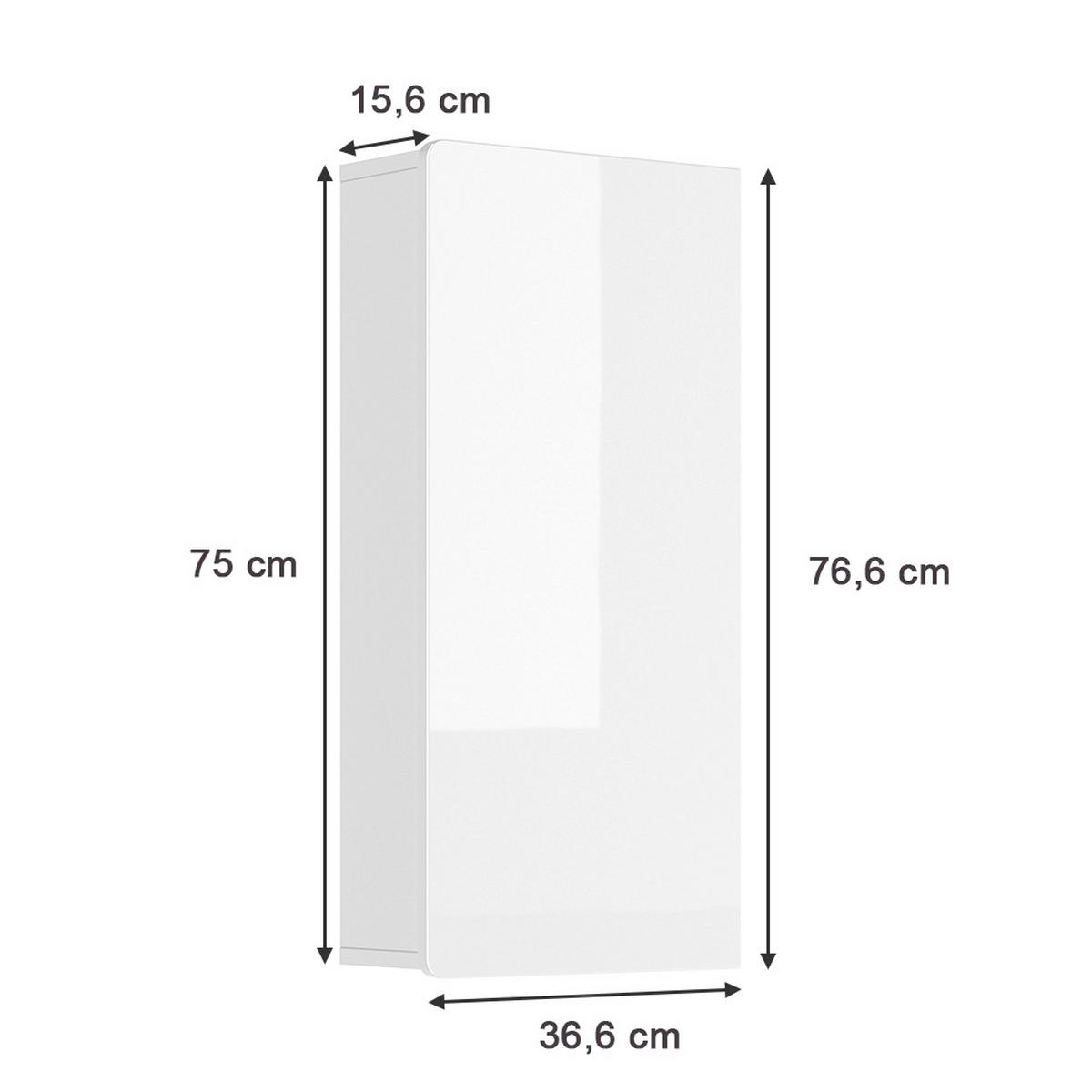 BADSCHRANK Izan Weiß 36.6 x 76.6 cm - Weiß, Holzwerkstoff (36.6/76.6/15.6cm) - Vicco