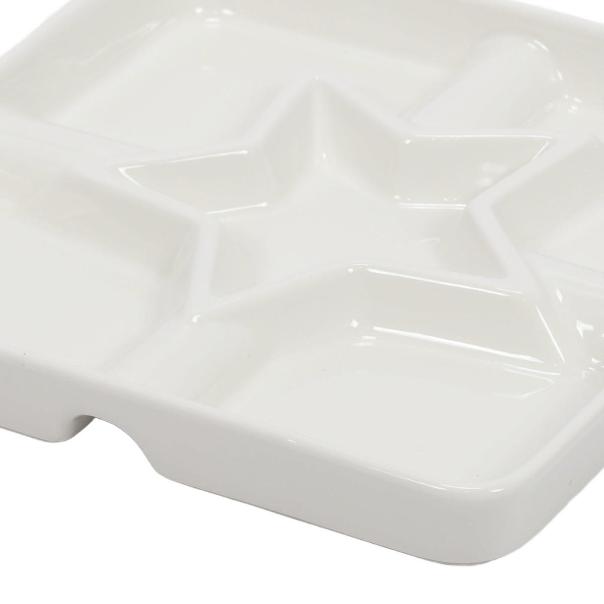 SNACKPLATTE Fächer 22/22 cm - Weiß, Keramik (22.5/3.5/22.5cm) - Excellent Houseware