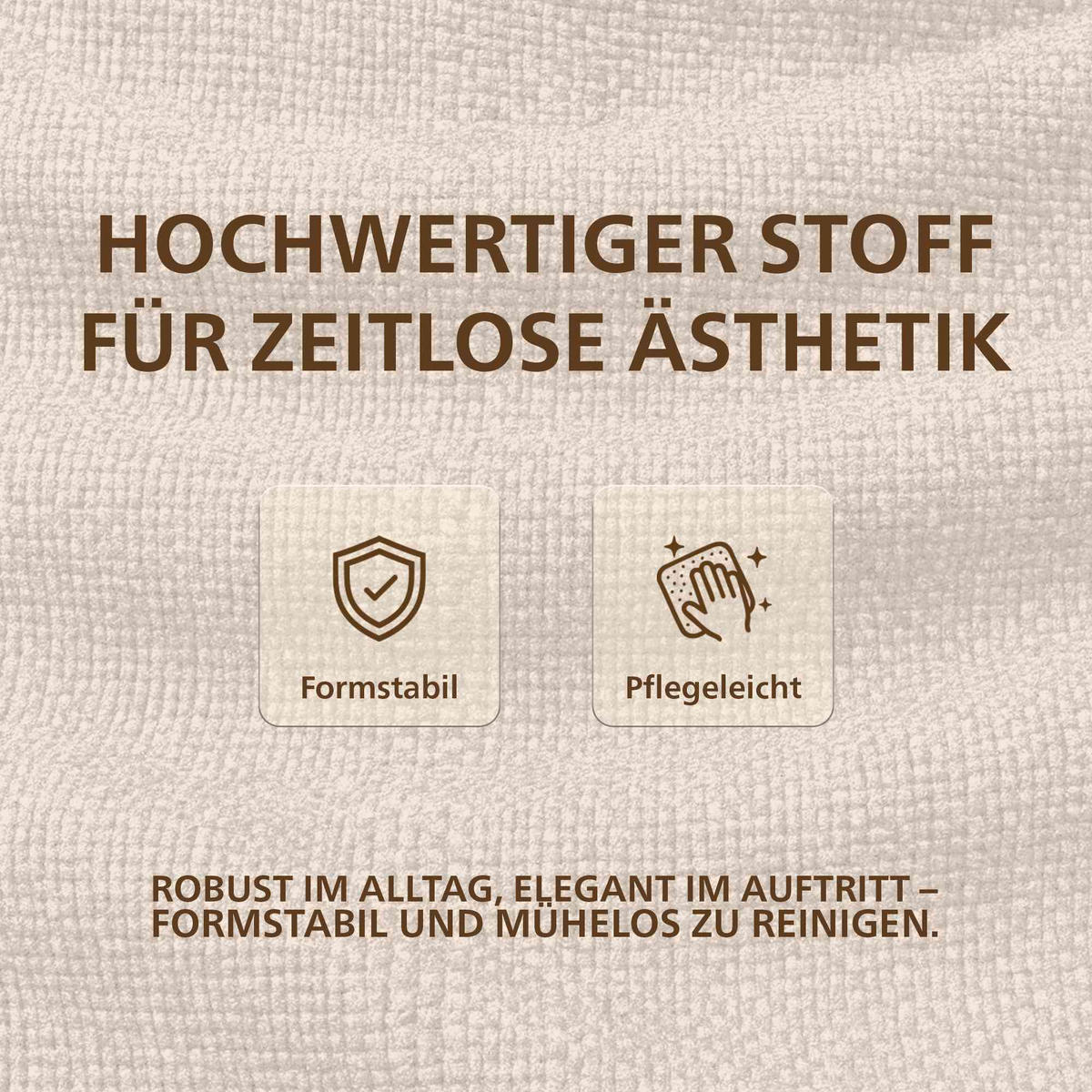BARHOCKER Stoff Creme - Goldfarben/Creme, Textil/Metall (47/85/48cm) - CLP