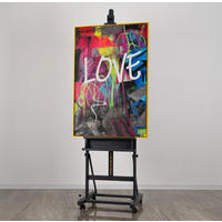 GEMÄLDE Love Schattenfugenrahmen Gelb 140x100 cm - Gelb, Holz (140/100cm) - YS-art gallery
