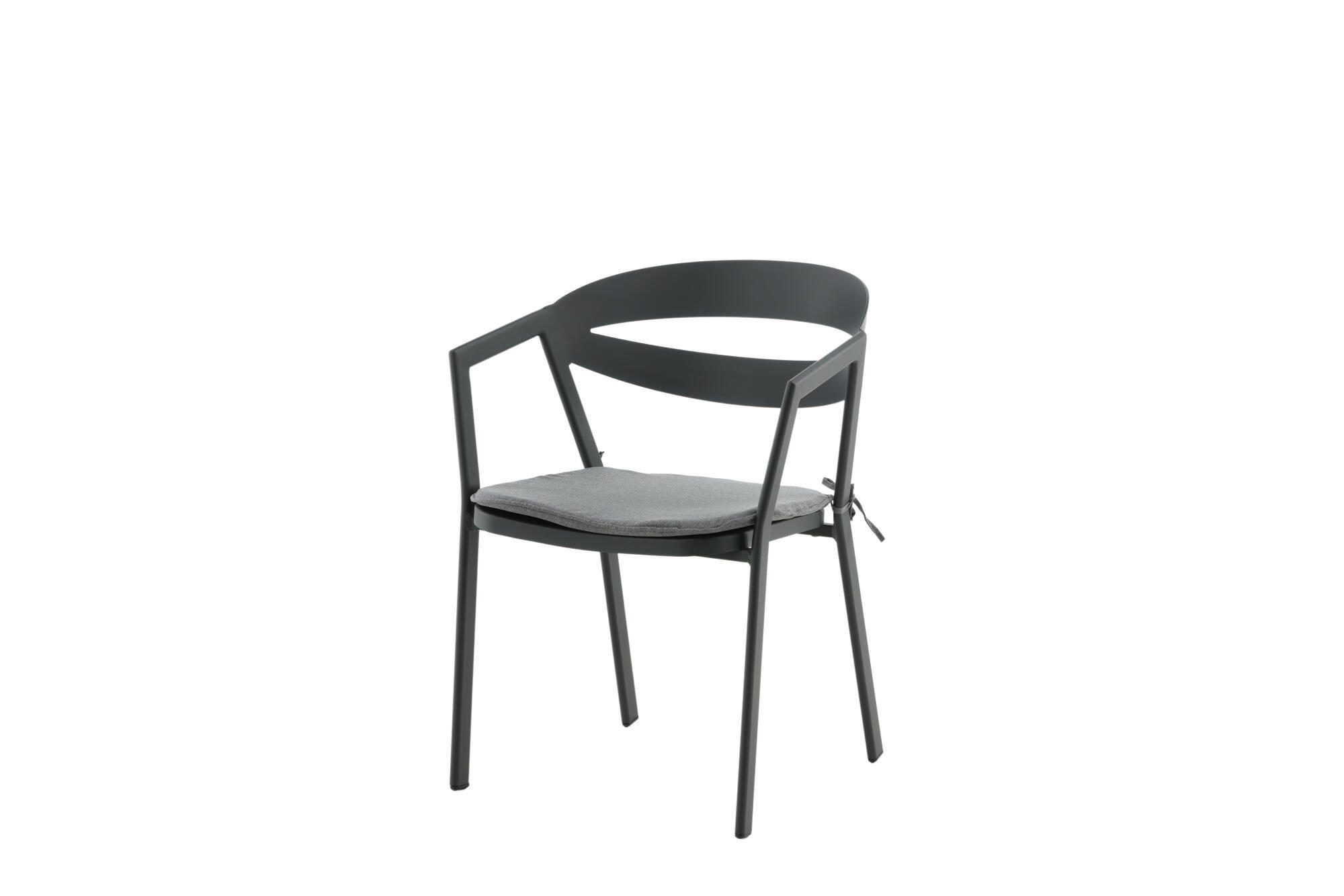 GARTENESSSTUHL SLIT Schwarz 60x60x76 cm - Schwarz, Metall (60/76/60cm) - FURNLUX