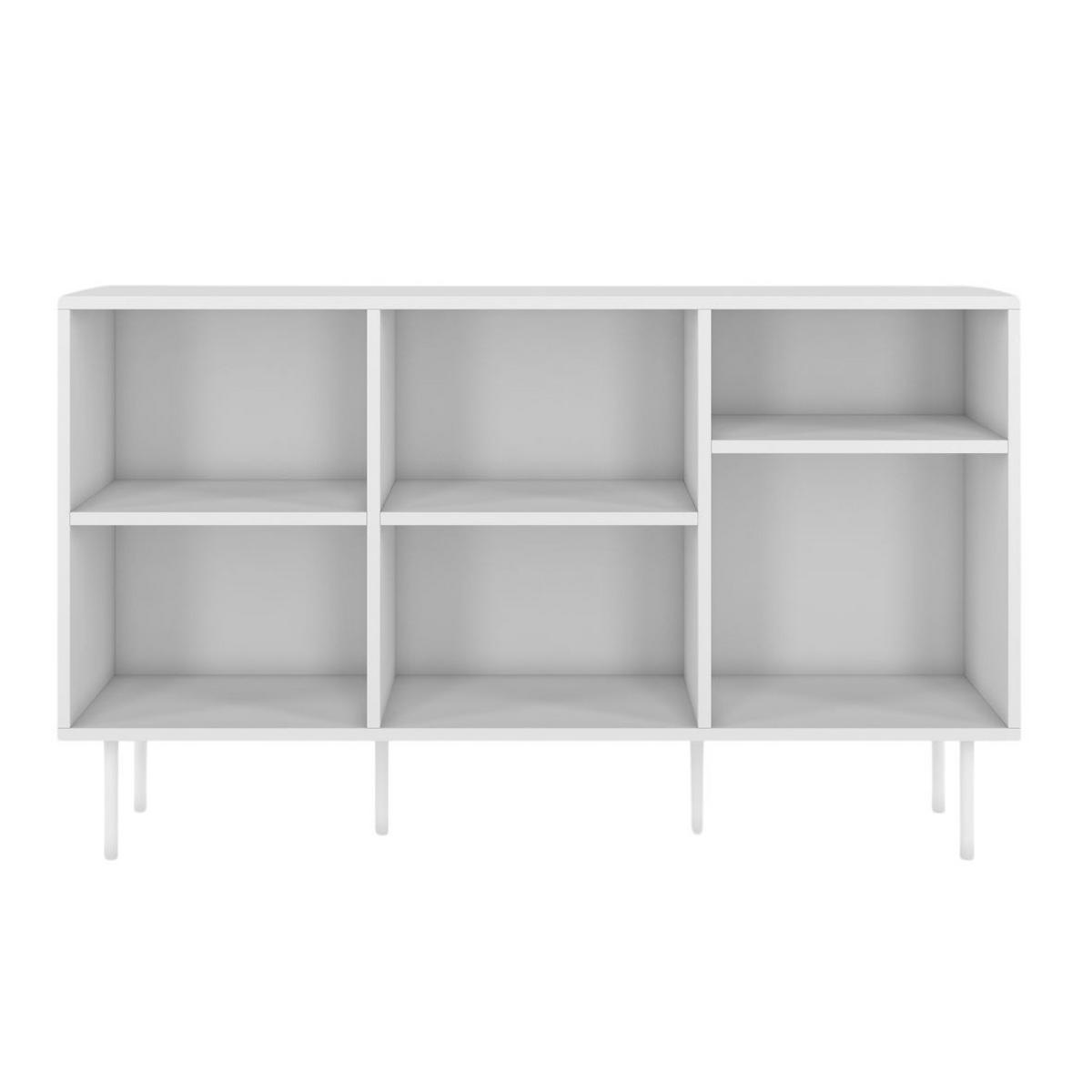 SIDEBOARD Mirka, Weiß, offene Fächer, Minimalistisch - Weiß, Holzwerkstoff/Metall (130/80/30cm) - Dancan