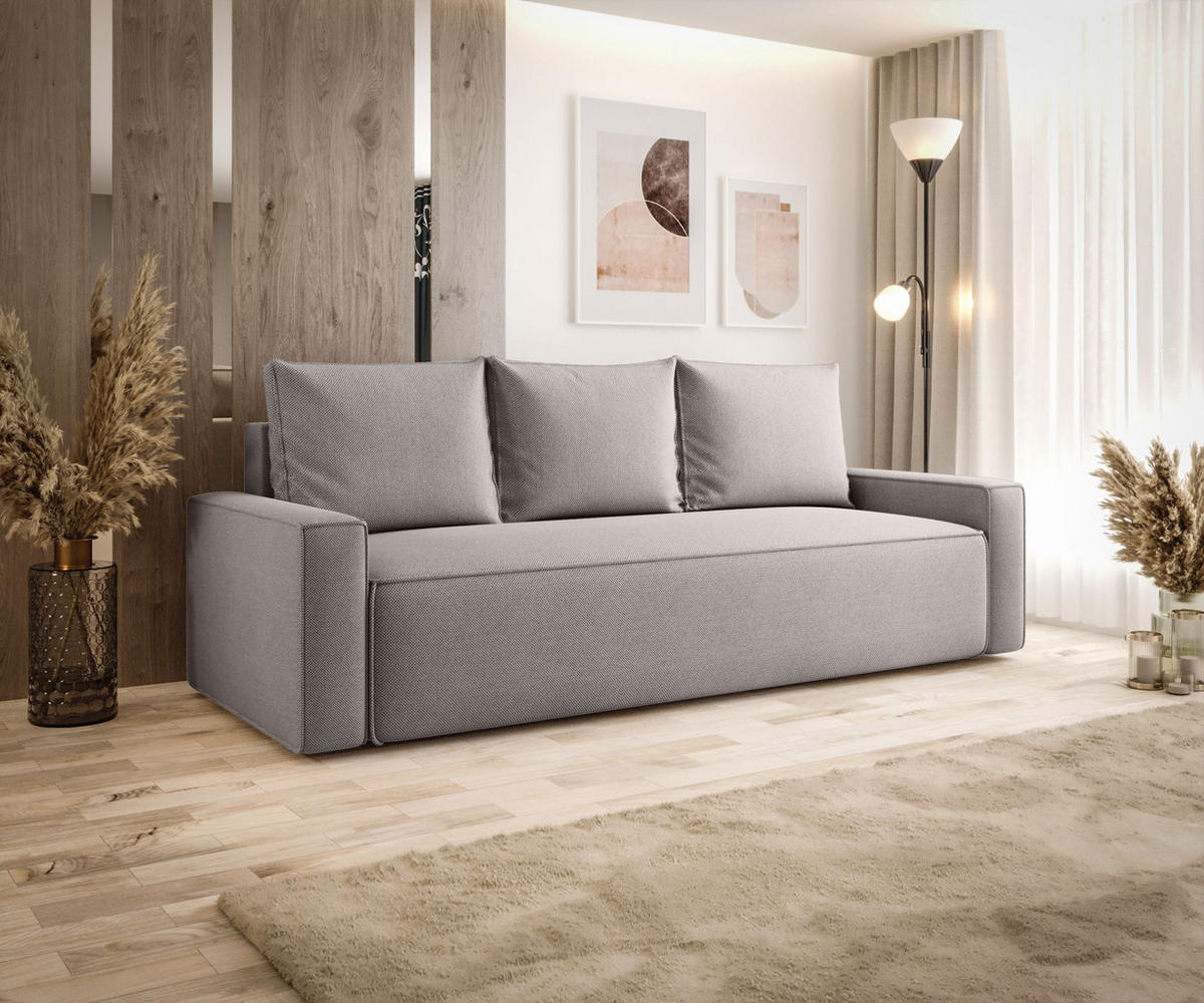 SOFA mit Schlaffunktion SAVIO Curio 83 - Grau, Textil (232/90/90cm) - Bedante