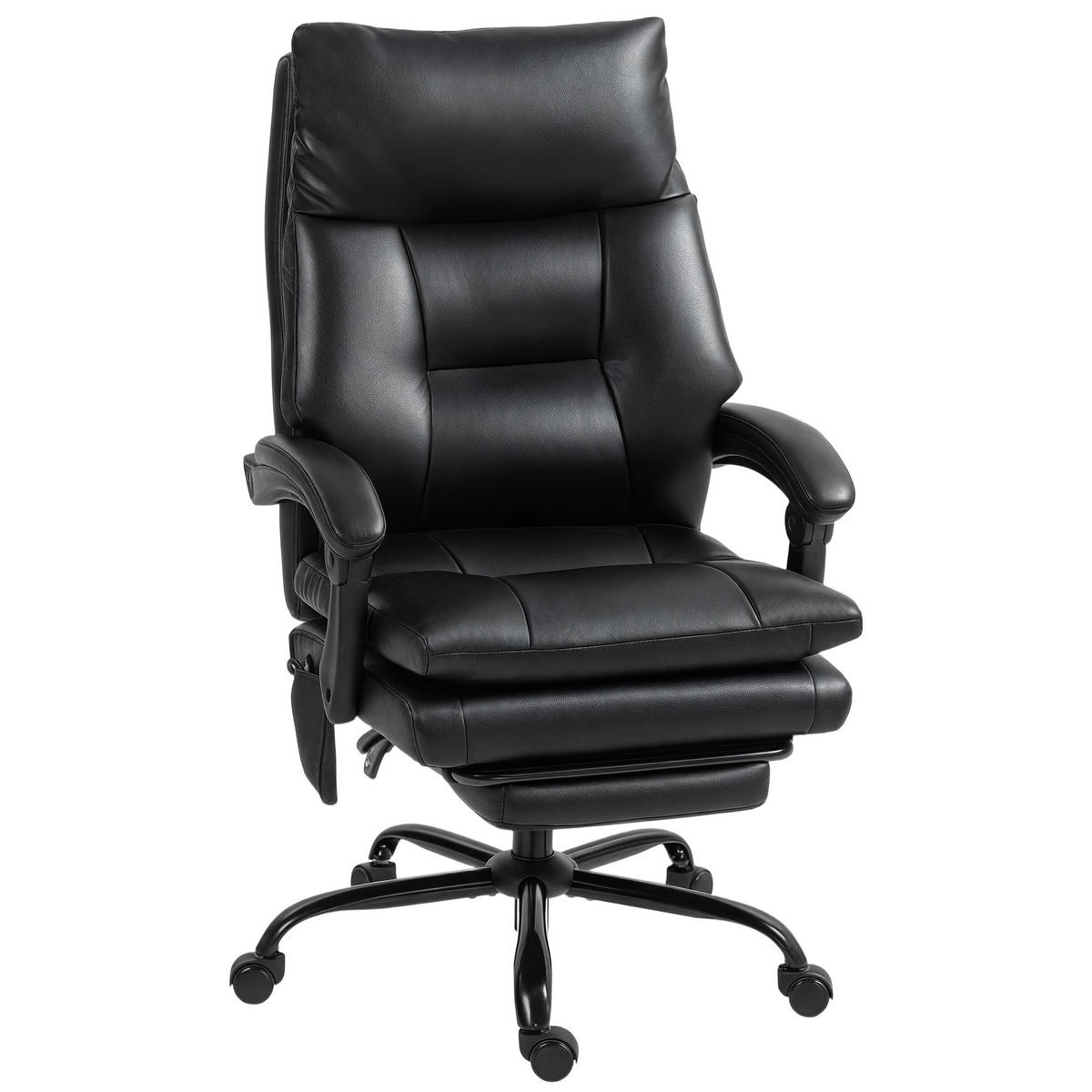 CHEFSESSEL DE-11869 mit aufblasbarer Lordosenstütze Schwarz - Schwarz, Metall (65/121/76cm) - ComfortXL