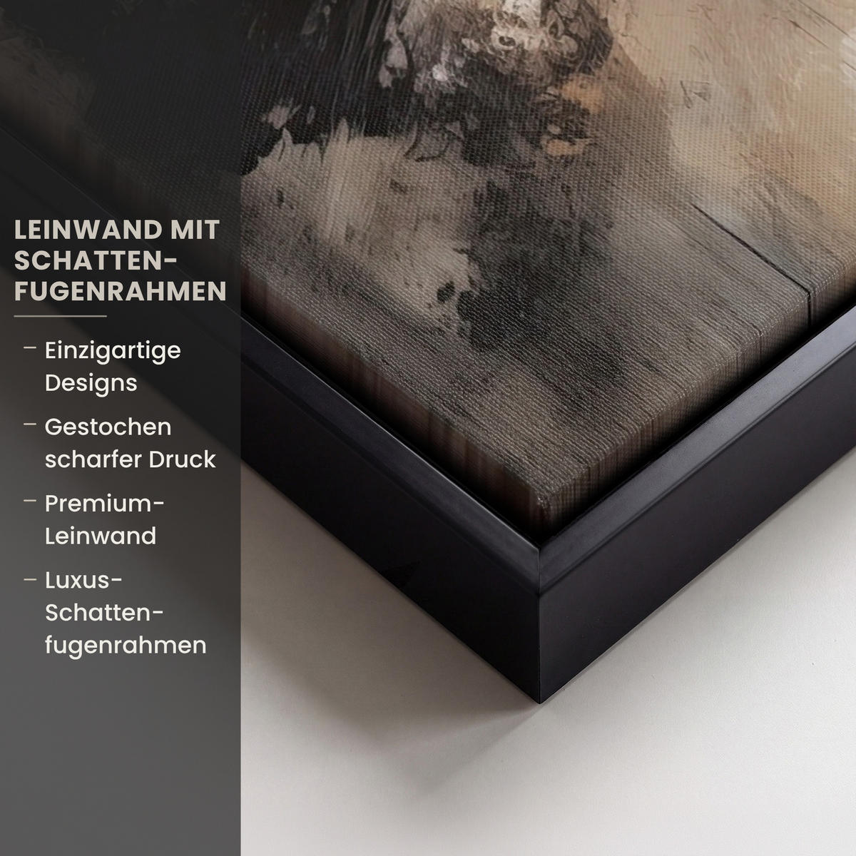 LEINWAND Bilder mit Rahmen - Farbe - Abstrakt - Beige - Kunst - 70x100 - Greige, Textil (70/100cm) - MuchoWow