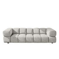 SOFA 4-Sitzer, Couch, Chenille Stoff Puente, Hellgrau, Averro - Hellgrau, Holz (280/70/96cm) - Kaiser Möbel