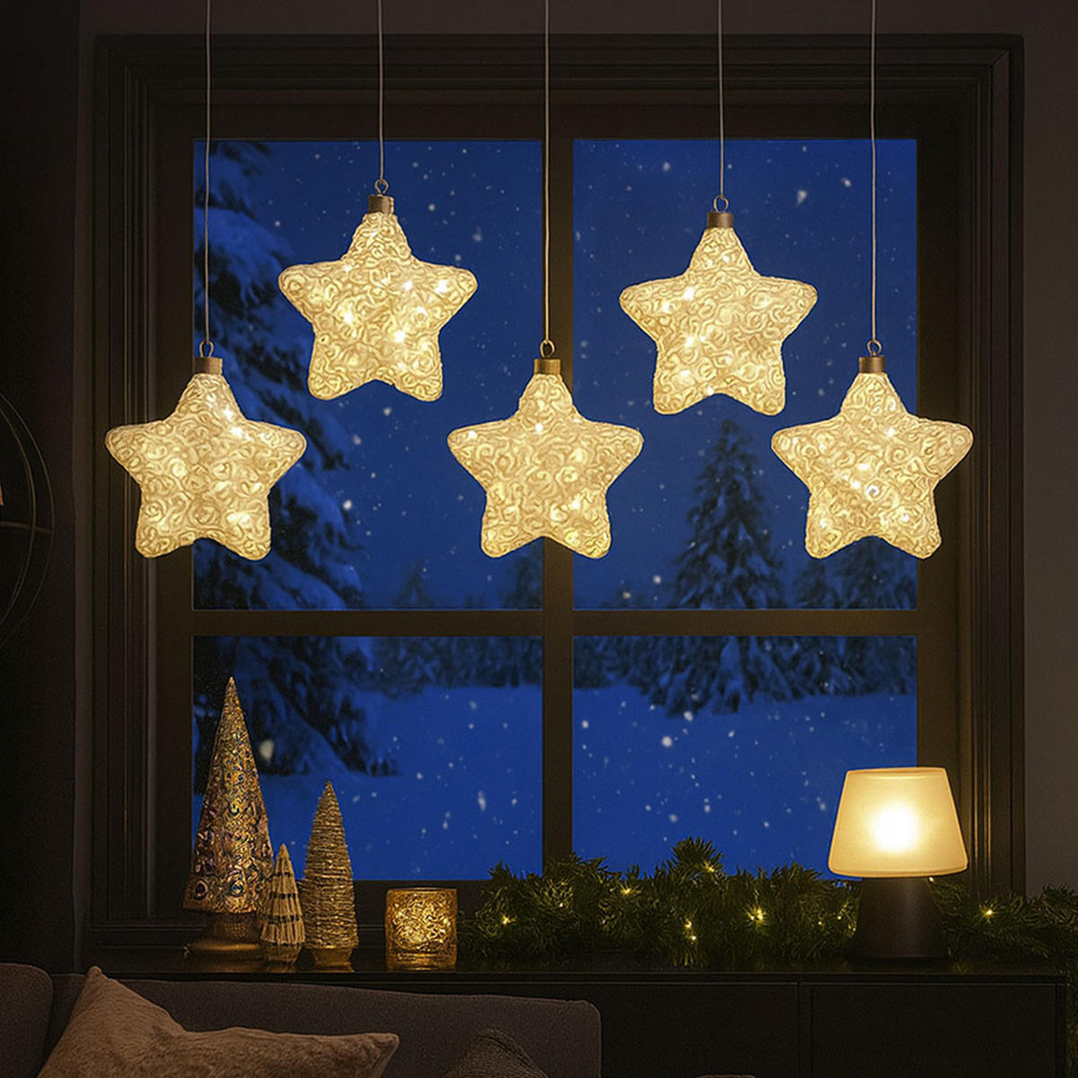 LED DEKOLEUCHTE Kreta Glas Weiß 3er Set - Weiß, Glas (15/15/67cm) - Globo Lighting