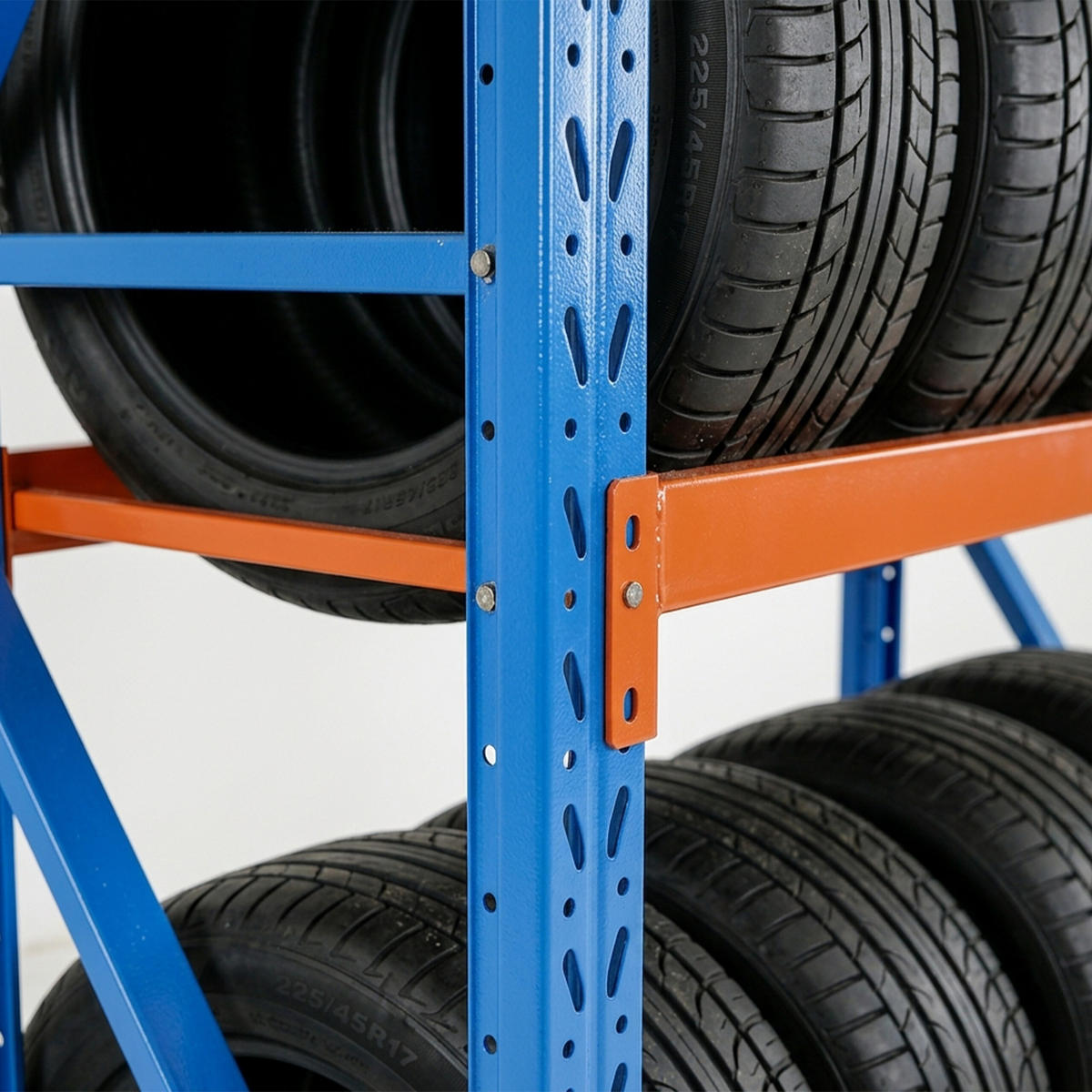 REIFENREGAL - Blau, Metall (120/180/50cm) - Relaxdays