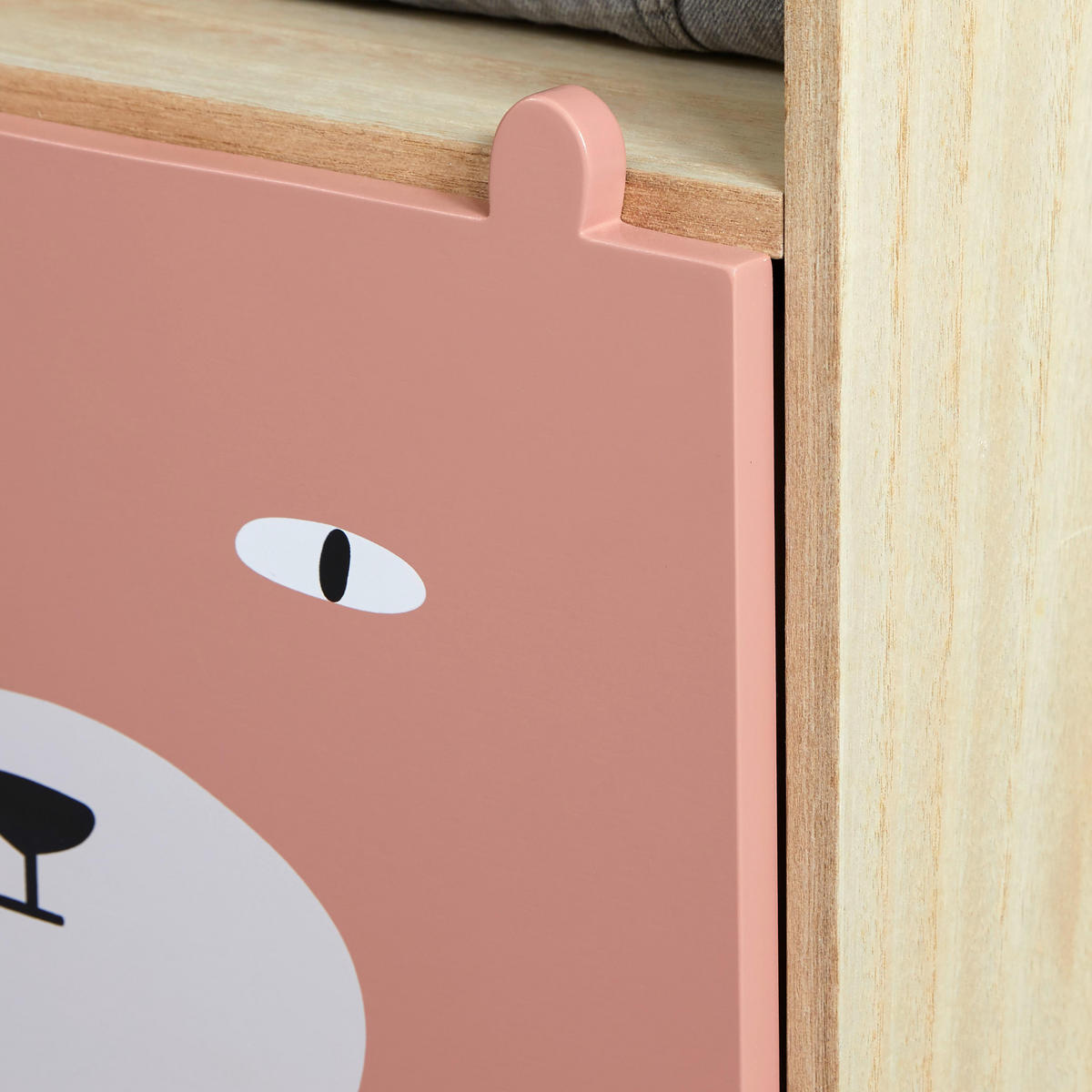 KINDERKOMMODE Lanny Rosa Echtholz/MDF - Pink, Holz (40/86/31cm) - Bessagi Kids