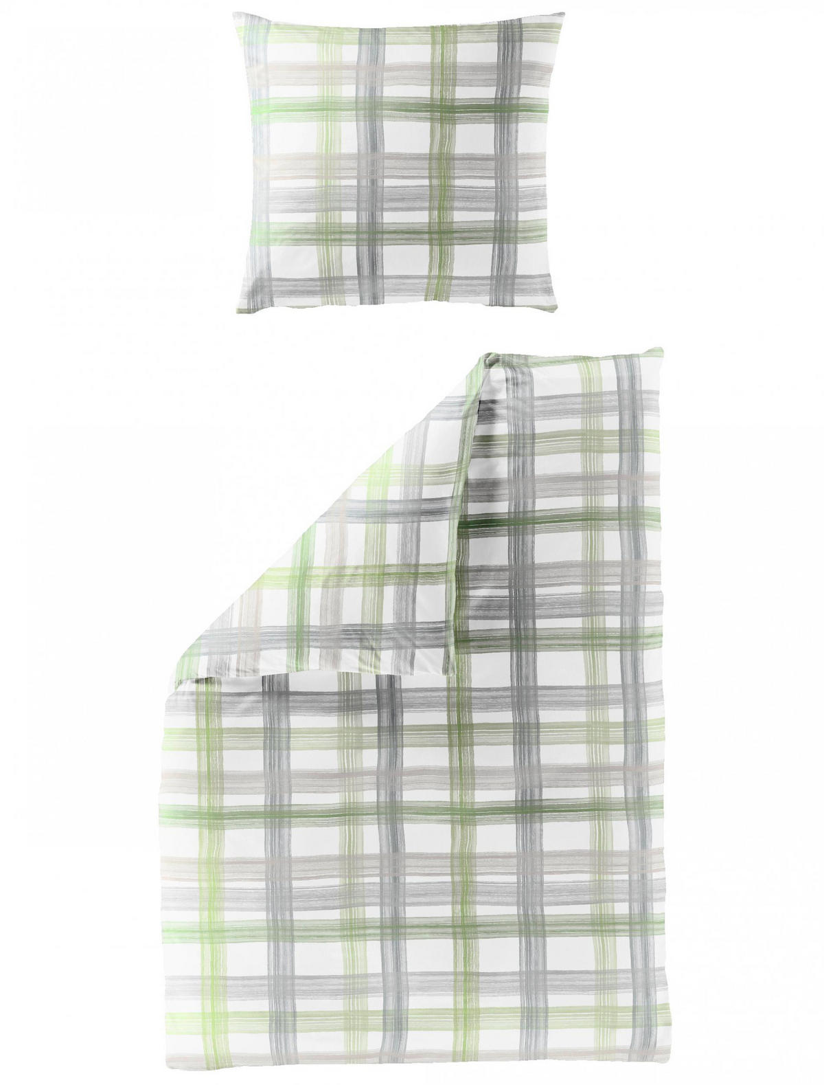 BETTWÄSCHE Seersucker 6958 - Grün, Textil (135/200cm) - Bierbaum