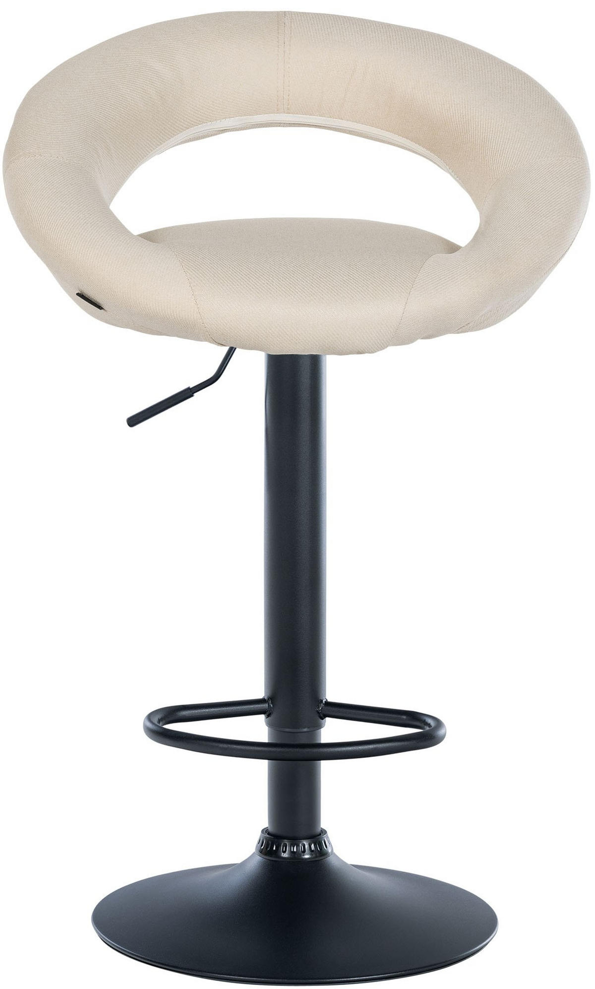BARHOCKER Stoff creme - Creme/Schwarz, Textil/Metall (52/77/47cm) - CLP