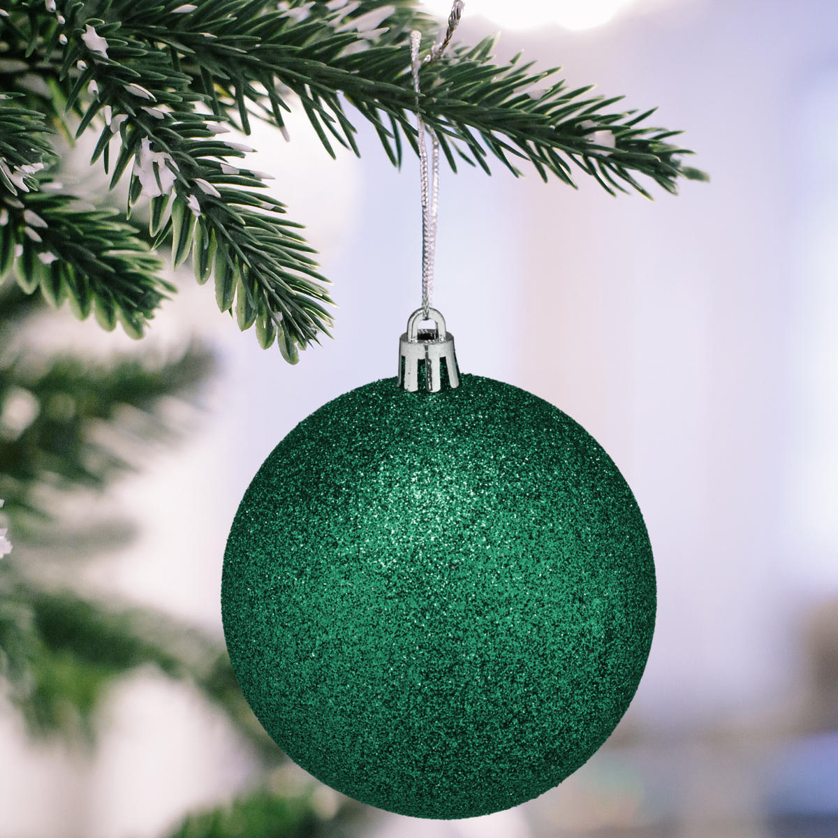 110-TLG.WEIHNACHTSKUGELN-SET - Dunkelgrün, Kunststoff (8/9/8cm) - Relaxdays