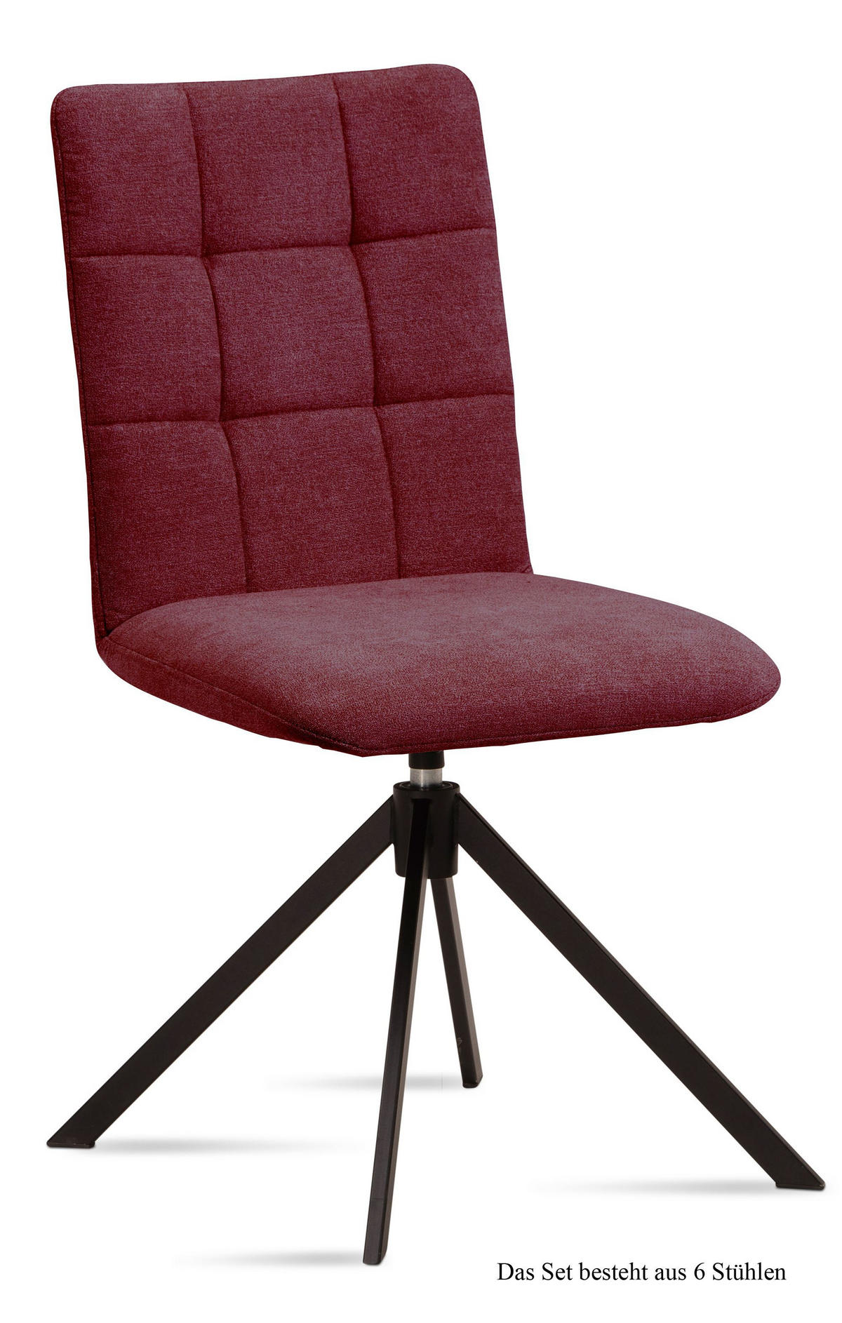 ESSZIMMERSTUHL drehbar (6er-Set) Debora 47x91x60 Schwarz/Marsala - Brombeere/Schwarz, Kunststoff (60/91/47cm) - 58aufmkessel