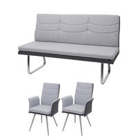 ESSZIMMER-SET Grau 2er-Set - Grau, Textil (160/98/70cm) - MCW