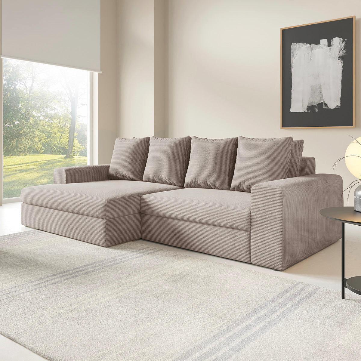 ECKSOFA Paola 3 Sitzplätze Taupe - Taupe, Holz (272/167cm) - Petits-meubles