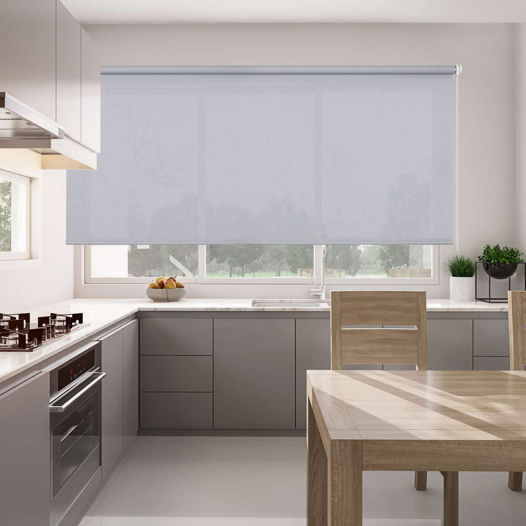 Thumbnail - Storesdeco Screen-Rollo, Grau, Kunststoff, Uni, Rechteckig, 150x180 cm, CE, Wohntextilien, Rollos & Jalousien, Rollos, V...