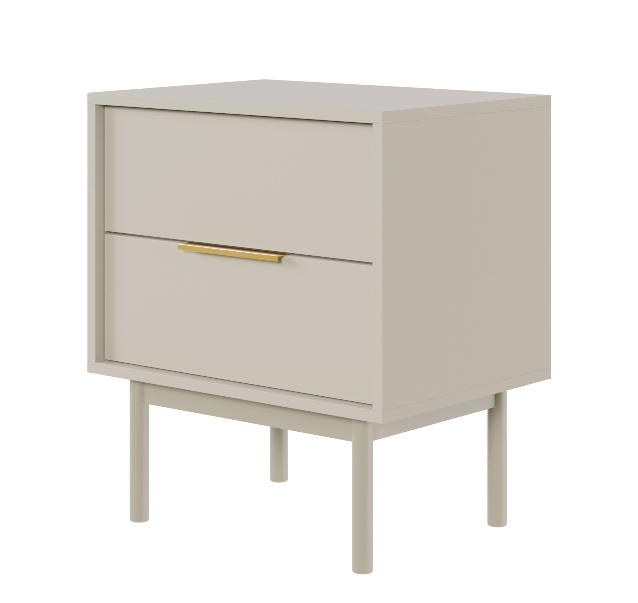 NACHTSCHRANK Viviaro Graubeige 54 cm - Greige/Goldfarben, Holz/Holzwerkstoff (54/61/39cm) - Selsey