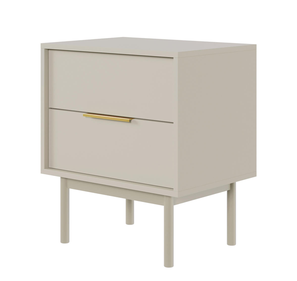 NACHTSCHRANK Viviaro Graubeige 54 cm - Greige/Goldfarben, Holz/Holzwerkstoff (54/61/39cm) - Selsey