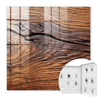 SCHLÜSSELBOX Weiß 30x30 cm – Türöffnung nach rechts - Holzstruktur - Braun, Metall (30/30/5cm) - TULUP