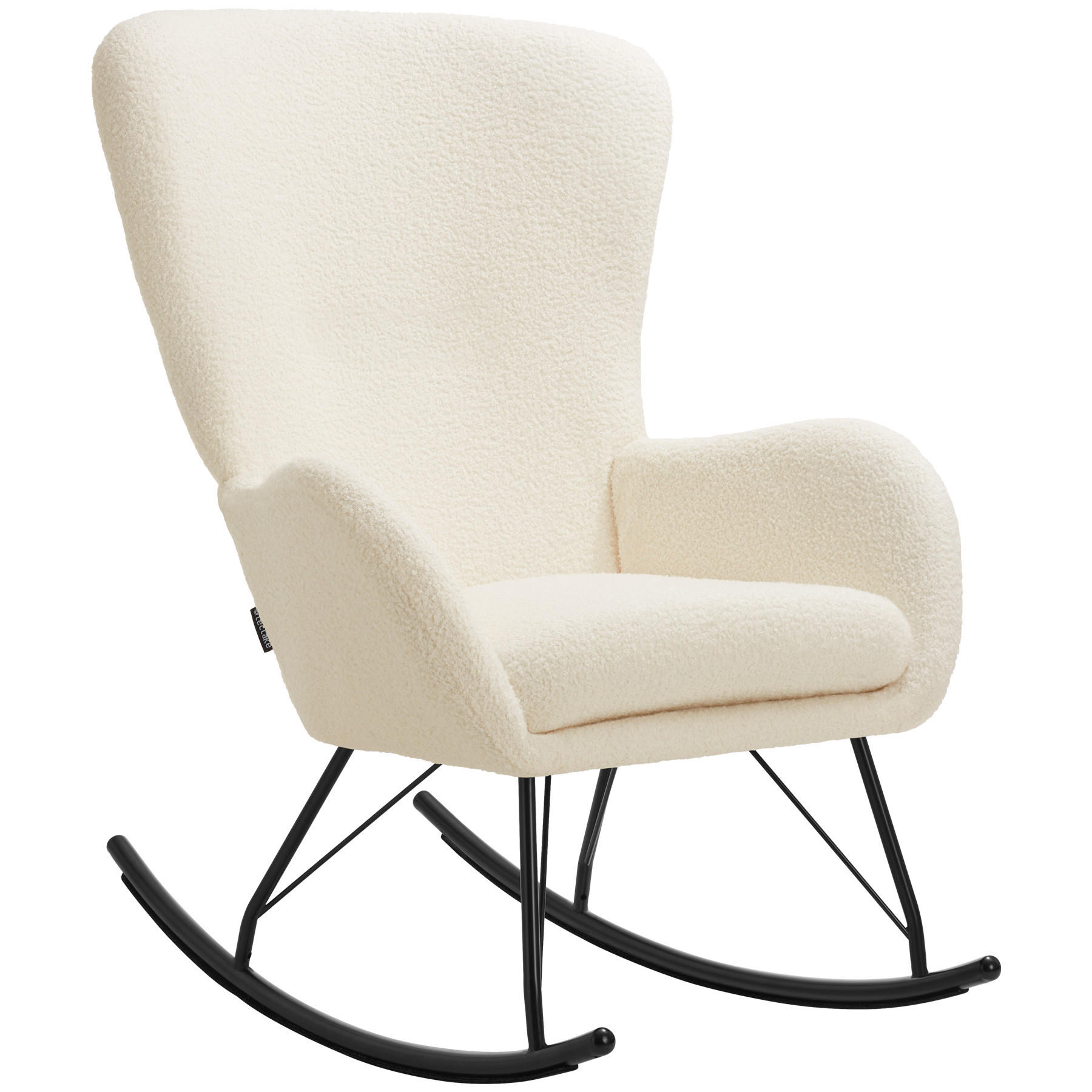 SCHAUKELSTUHL Swing,70 x 93 x 100 cm, Belastbarkeit 120 kg,creme/schwarz - Creme/Schwarz, Kunststoff (70/100/93cm) - tectake
