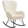 SCHAUKELSTUHL Swing,70 x 93 x 100 cm, Belastbarkeit 120 kg,creme/schwarz - Creme/Schwarz, Kunststoff (70/100/93cm) - tectake